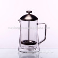 Borosilicate glass coffee press stainless steel french press.